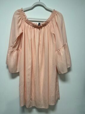 SHEIN Peach Off-Shoulder Ruffle Top